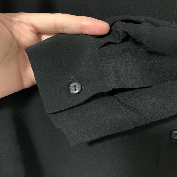 Tinley Road 100% Silk Black Button Down Shirt - Picture 6 of 8